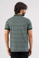 Men's Polo Shirt (Green Stripe)
