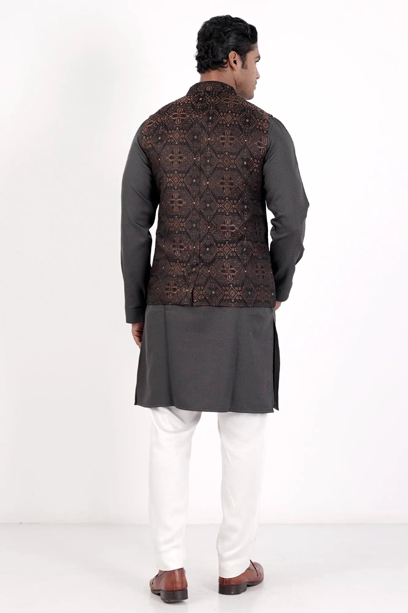 Men Vest (Black-Brown)