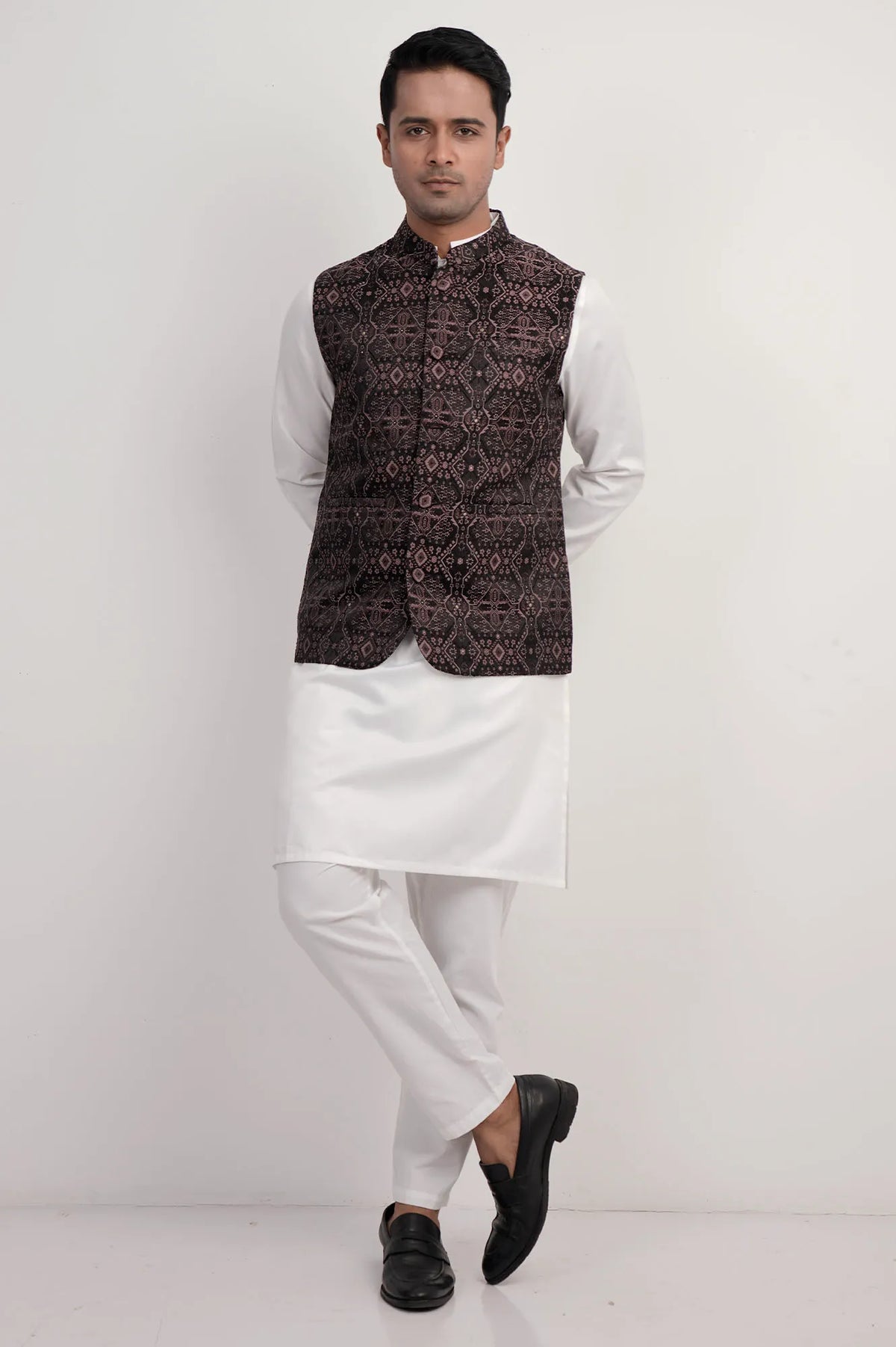 Men Vest (Black-Peach)