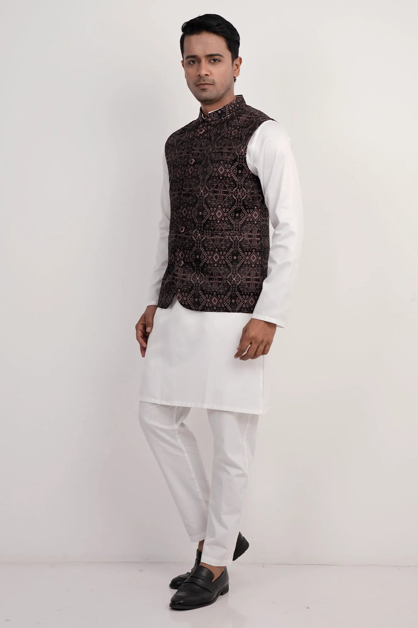 Men Vest (Black-Peach)
