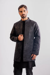 Men's Vest & Premium Panjabi 3pc Set (Black)