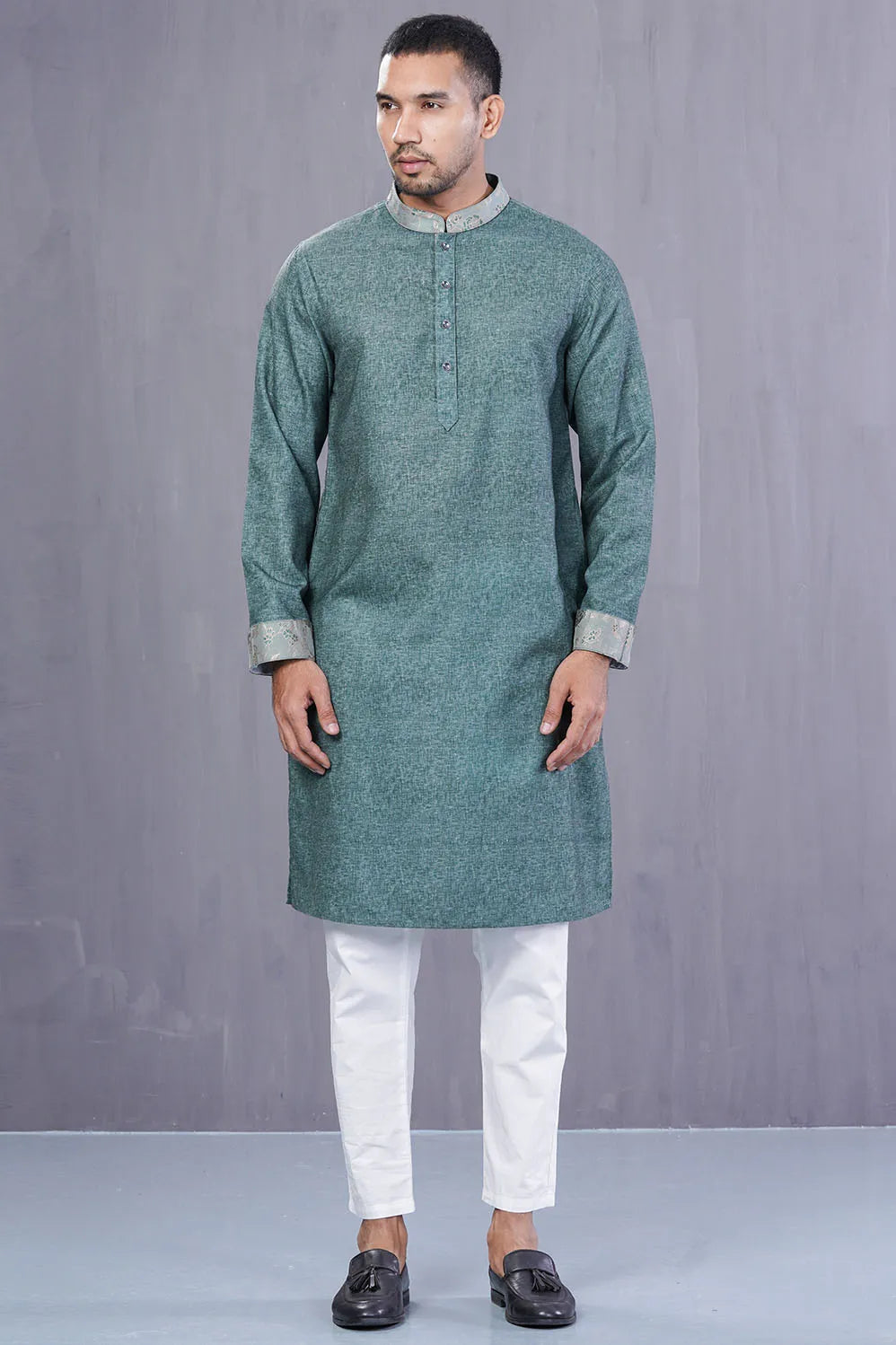 Men Premium Panjabi (Green)