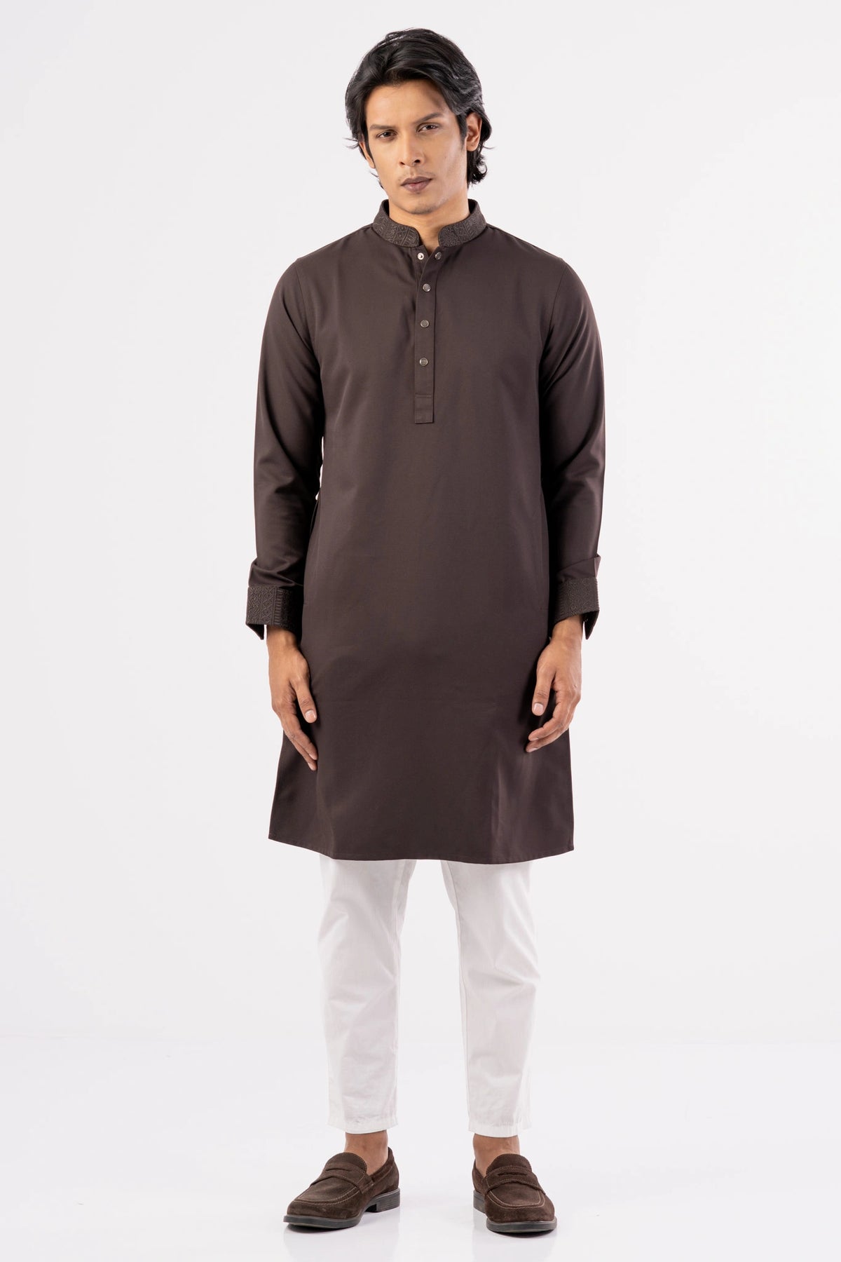 Men's Premium Panjabi (Dark Mulberry)