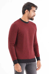 Men's Sweater (Black Maroon)