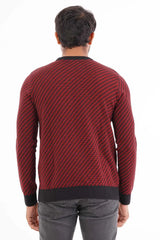 Men's Sweater (Black Maroon)