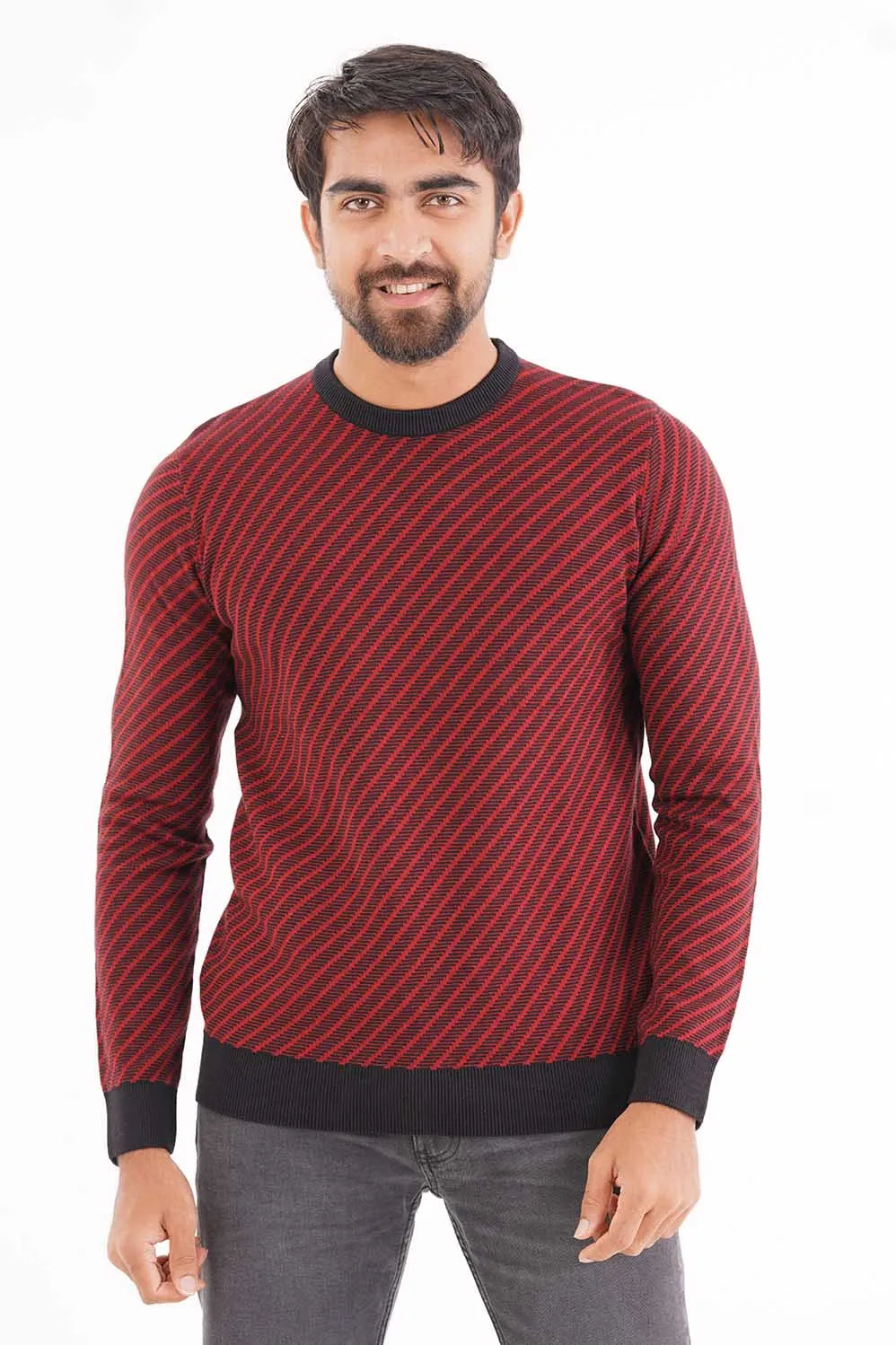 Men's Sweater (Black Maroon)