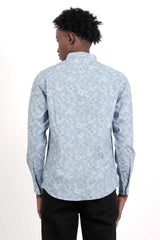 Men's Casual Shirt (Blue Printed)
