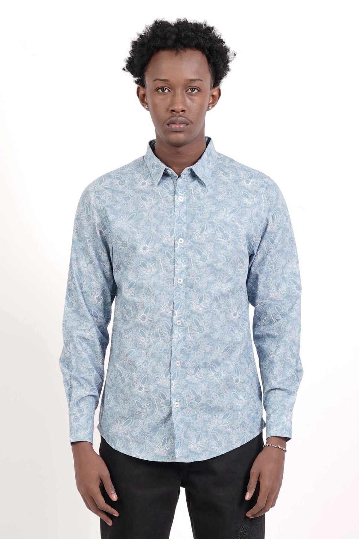 Men's Casual Shirt (Blue Printed)