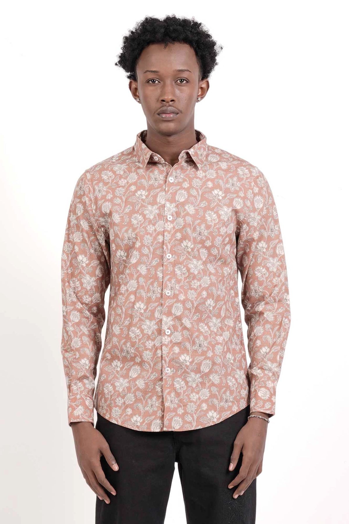 Men's Casual Shirt (Brown Printed)