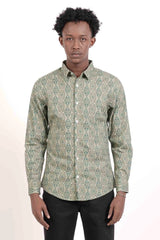 Men's Casual Shirt (Green Printed)