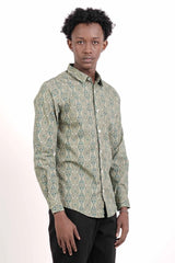 Men's Casual Shirt (Green Printed)