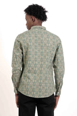 Men's Casual Shirt (Green Printed)