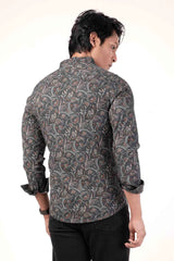 Men's Casual Shirt (Charcoal Print)