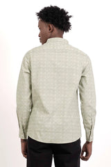 Men's Casual Shirt (Green Printed)