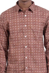 Men's Casual Shirt (Brown Printed)