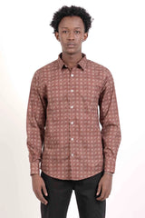 Men's Casual Shirt (Brown Printed)