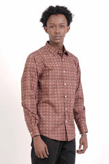 Men's Casual Shirt (Brown Printed)