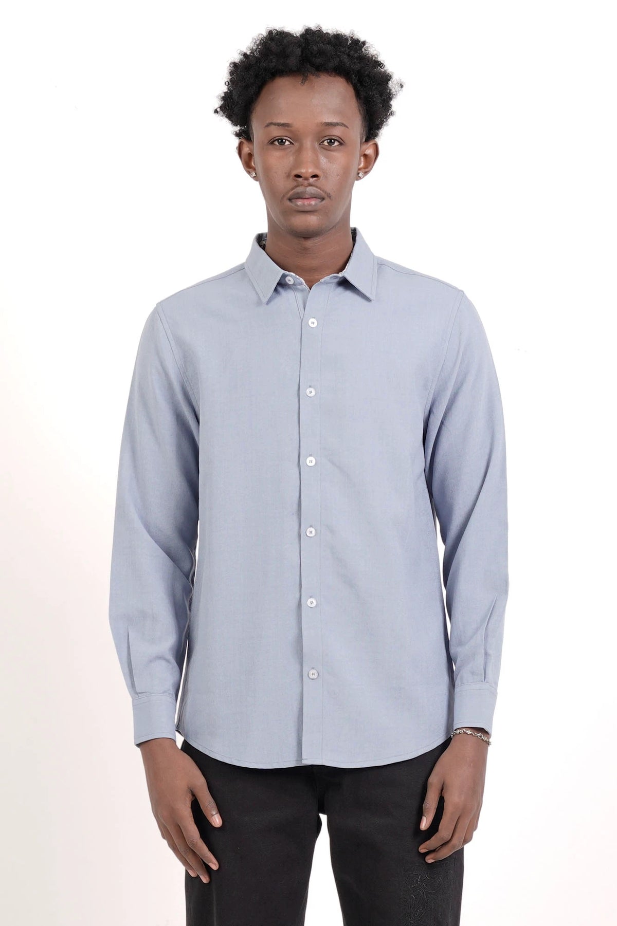 Men's Casual Shirt (Greyish Blue)