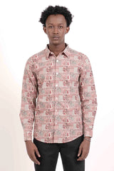 Men's Casual Shirt (Coral Printed)