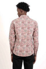 Men's Casual Shirt (Coral Printed)