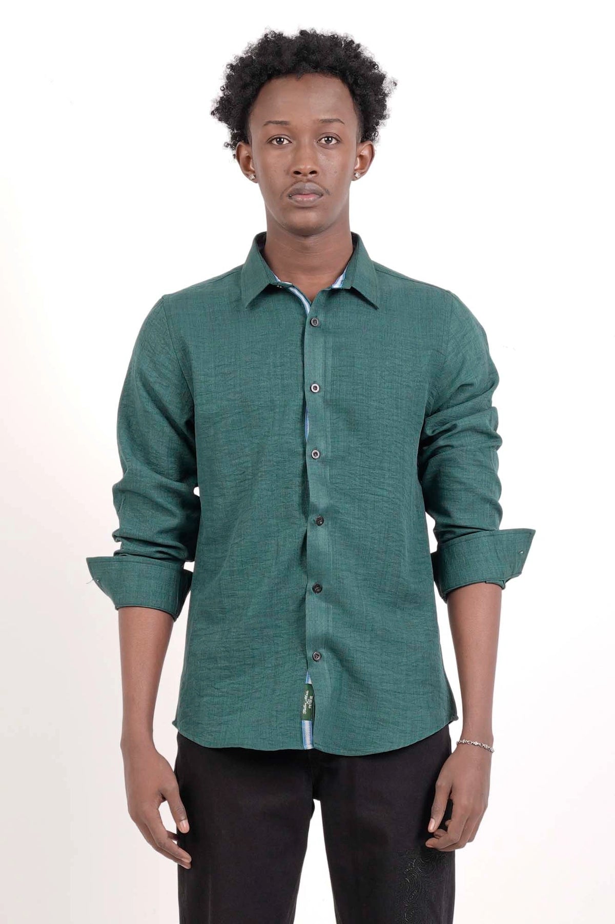 Men's Casual Shirt (Dark Green)