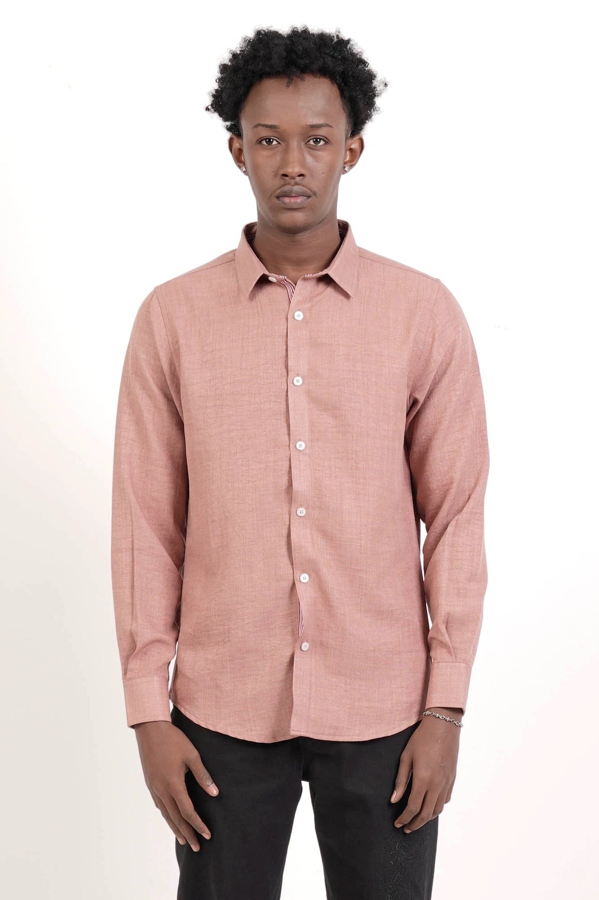 Men's Casual Shirt (Red Wood)
