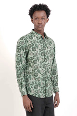 Men's Casual Shirt (Green Printed)