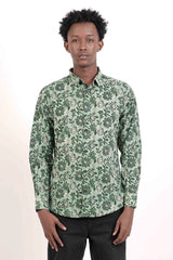 Men's Casual Shirt (Green Printed)