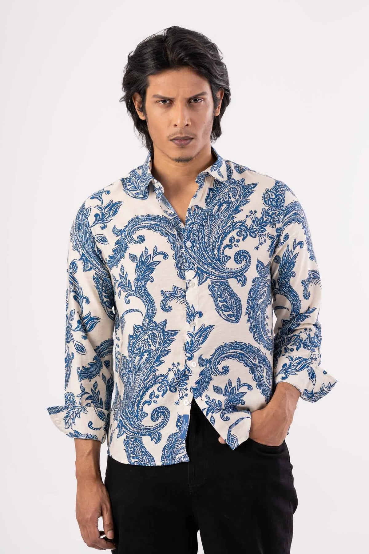 Men's Casual Shirt (Blue)
