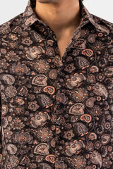 Men's Casual Shirt (Black Printed)