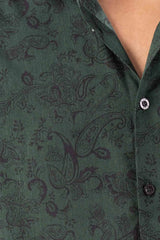 Men's Casual Shirt (Green Printed)