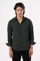 Men's Casual Shirt (Green Printed)