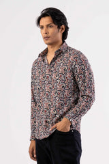 Men's Casual Shirt (Black Printed)