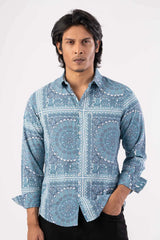 Men's Casual Shirt (Blue Printed)