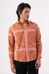 Men's Casual Shirt (Coral Printed)
