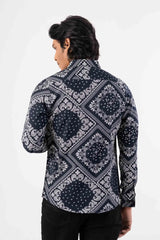 Men's Casual Shirt (Navy Printed)