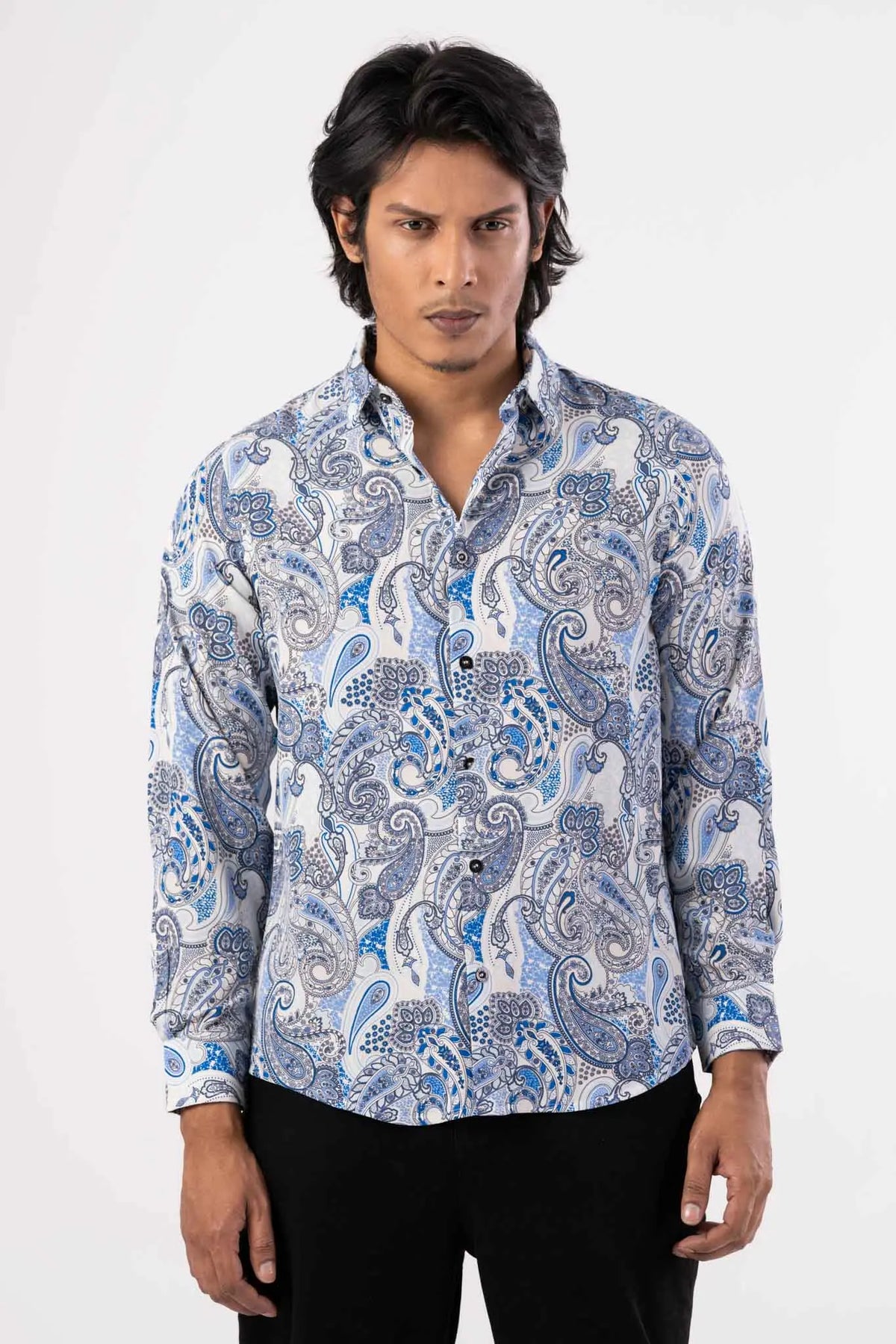 Men's Casual Shirt (Blue Printed)
