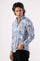 Men's Casual Shirt (Blue Printed)