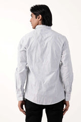 Mens Casual Shirt (White Stripe)