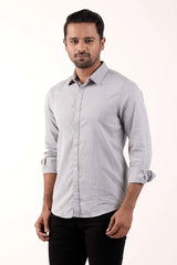 Mens Casual Shirt (Grey Printed)