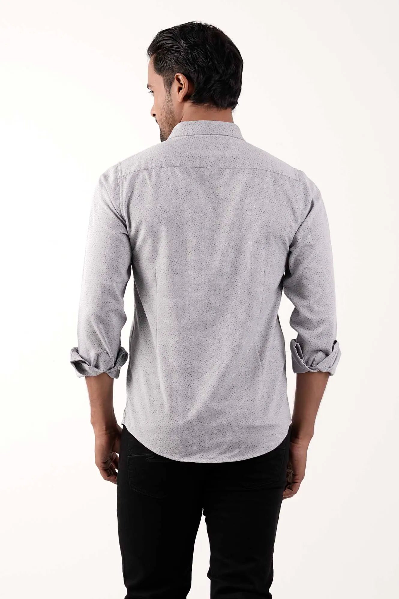 Mens Casual Shirt (Grey Printed)