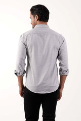 Mens Casual Shirt (Grey Printed)