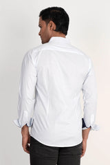 Mens Casual Shirt (White Printed)