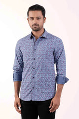 Mens Casual Shirt (Blue Printed)