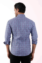Mens Casual Shirt (Blue Printed)