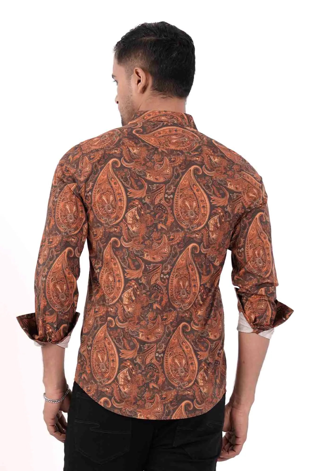 Men's Casual Shirt (Copper Printed)
