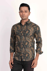 Mens Casual Shirt (Navy Printed)