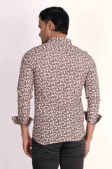 Mens Casual Shirt (Brown Printed)
