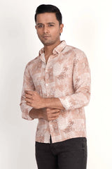 Mens Casual Shirt (Caramel Printed)