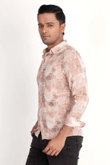 Mens Casual Shirt (Caramel Printed)